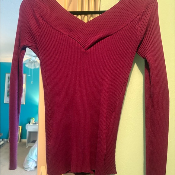 Purple Ribbed Knit Sweater - Picture 2 of 3